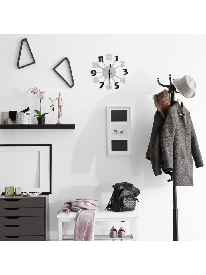 relaxdays Wanduhr in Schwarz/Weiß günstig kaufen onesize