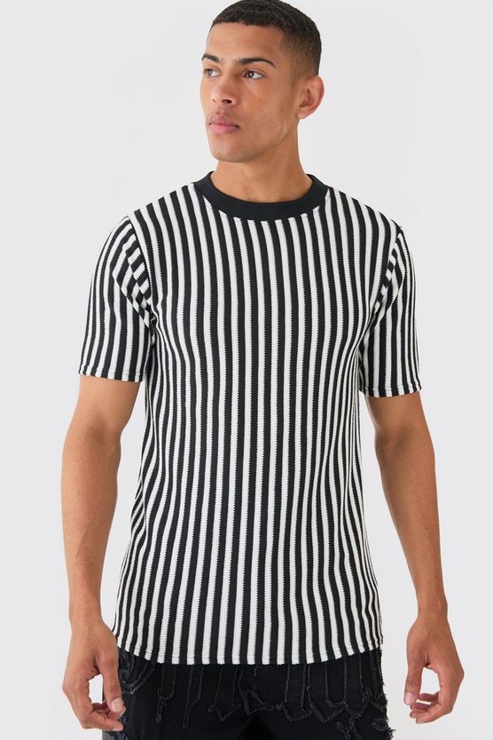 Slim Fit Stripe Rib T-shirt
