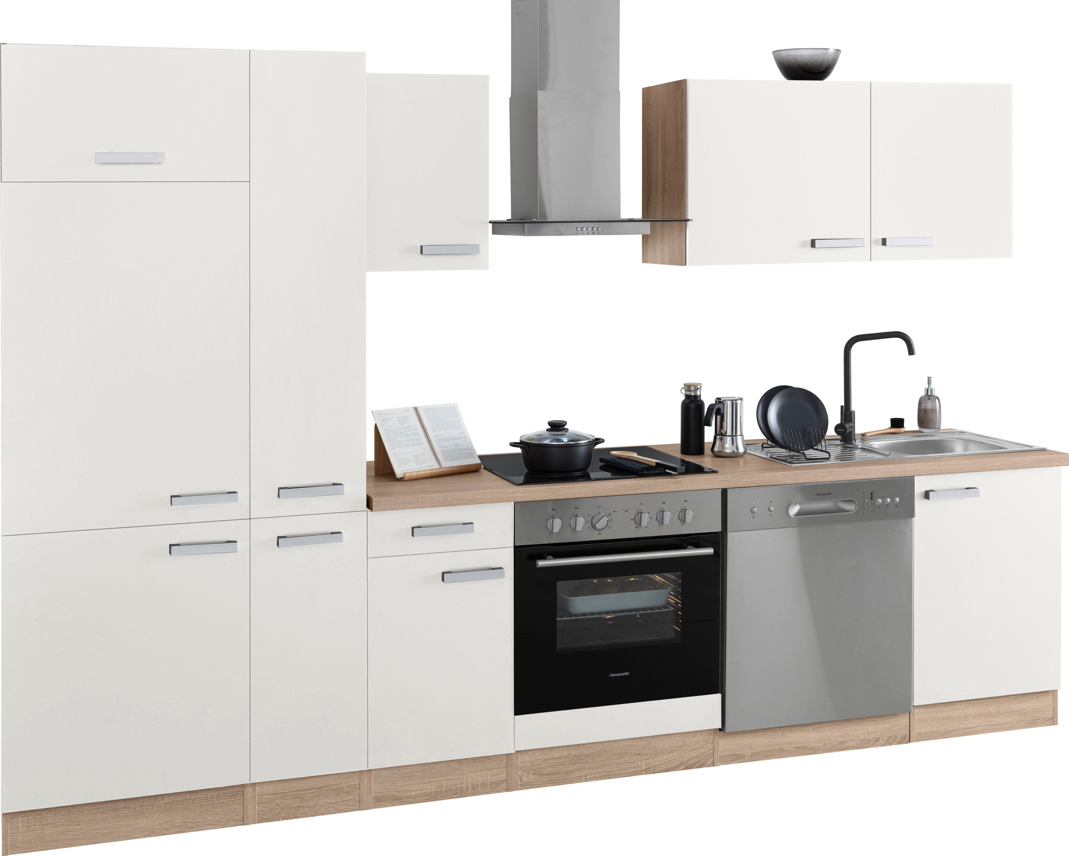 OPTIFIT Küchenzeile Leer, 300 cm breit, inkl. Elektrogeräte der Marke HANSEATIC