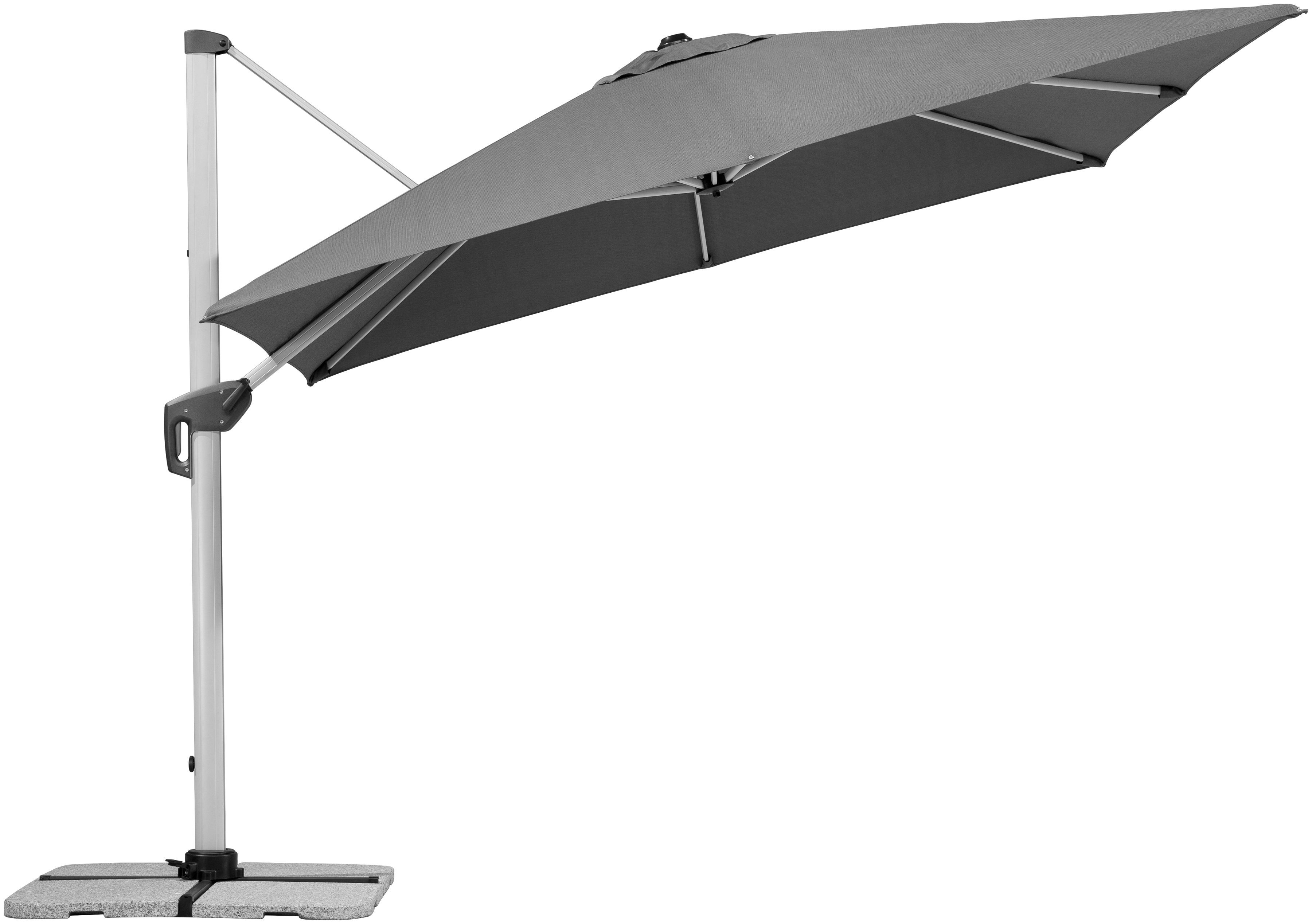 Schneider Schirme Ampelschirm Monaco, LxB: 300x300 cm, mit Schutzhülle und Schirmständer, ohne Wegeplatten