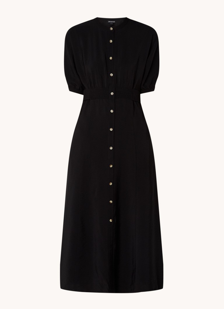 Rochie midi-cămașă Whistles de culoarea chihlimbarului, cu buzunare laterale.