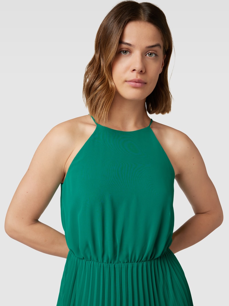 Abendkleid mit Plisseefalten in apfelgrün