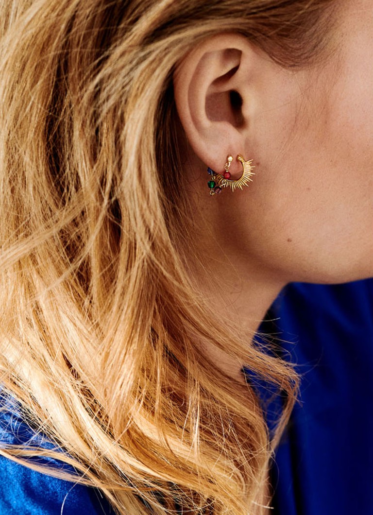 Anna + Nina Rising Sun gold-plated hoop earrings