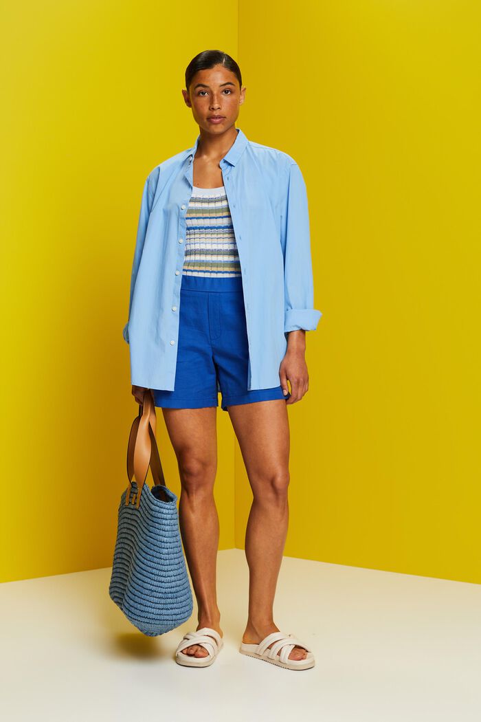 Pull-on-Shorts, Baumwolle-Leinen-Mix