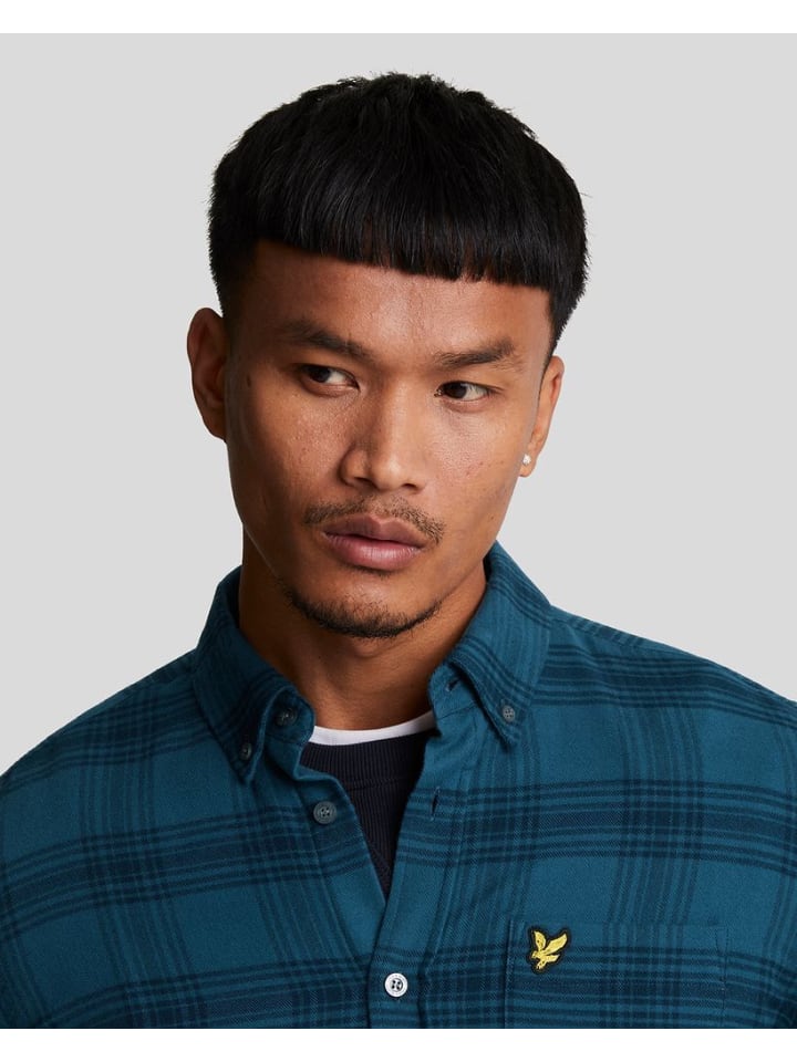 Lyle & Scott Langarmhemd in Dunkelblau/Dunkles Denim günstig kaufen