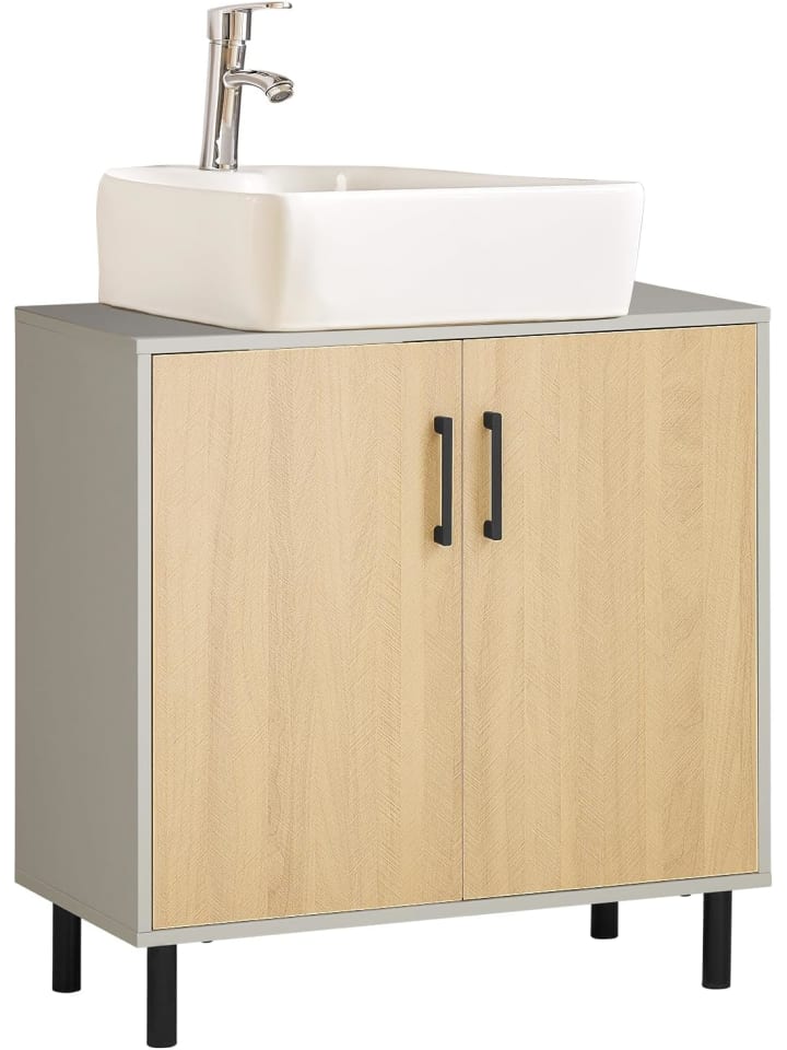 SoBuy Waschbeckenunterschrank in Naturgrau - (B)60 x (H)60 x (T)30cm günstig kaufen onesize