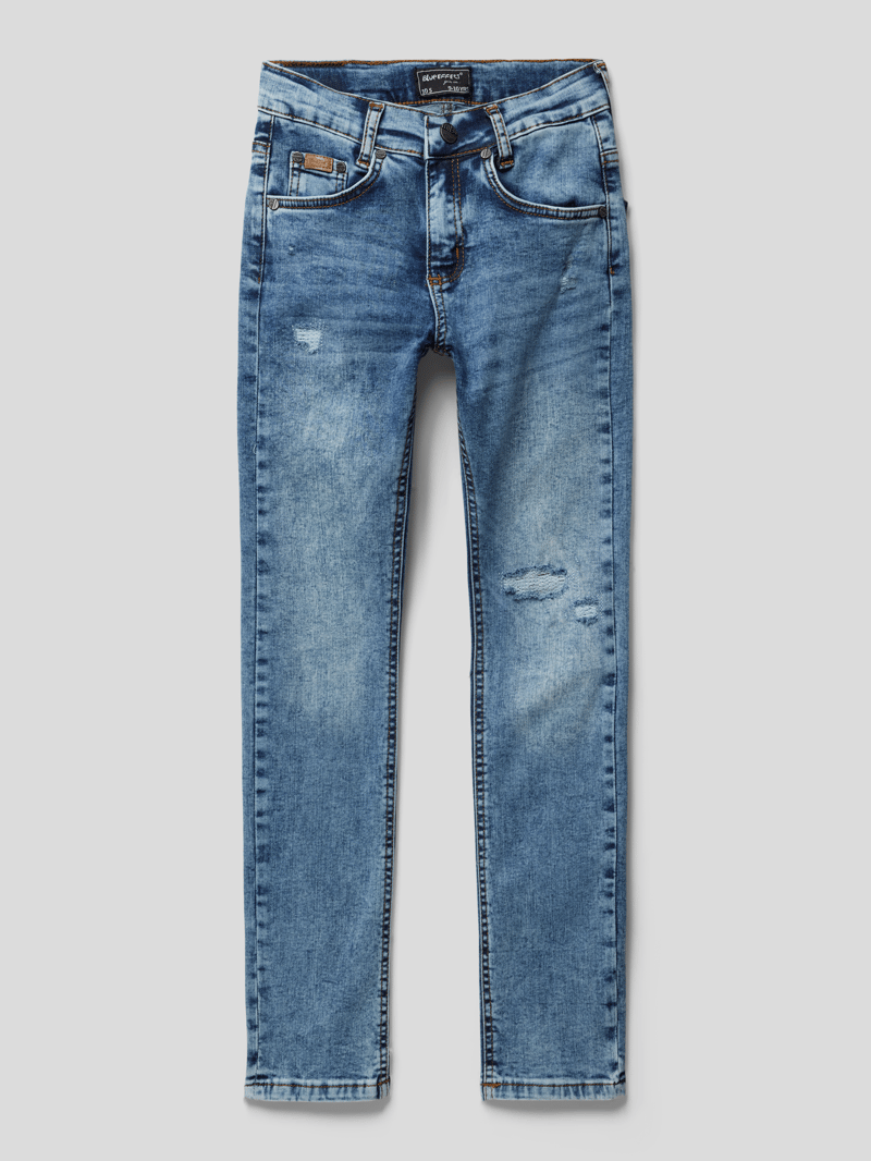 Jeans im Destroyed-Look in blau