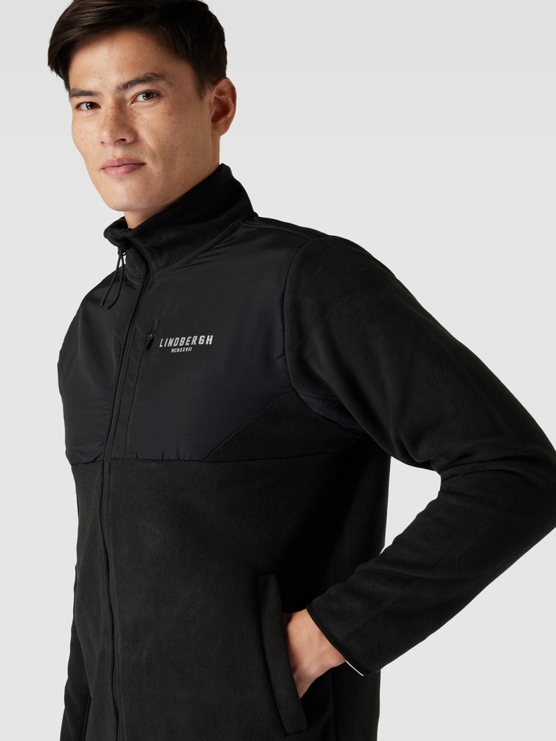 Sweatjacke mit Stehkragen in schwarz