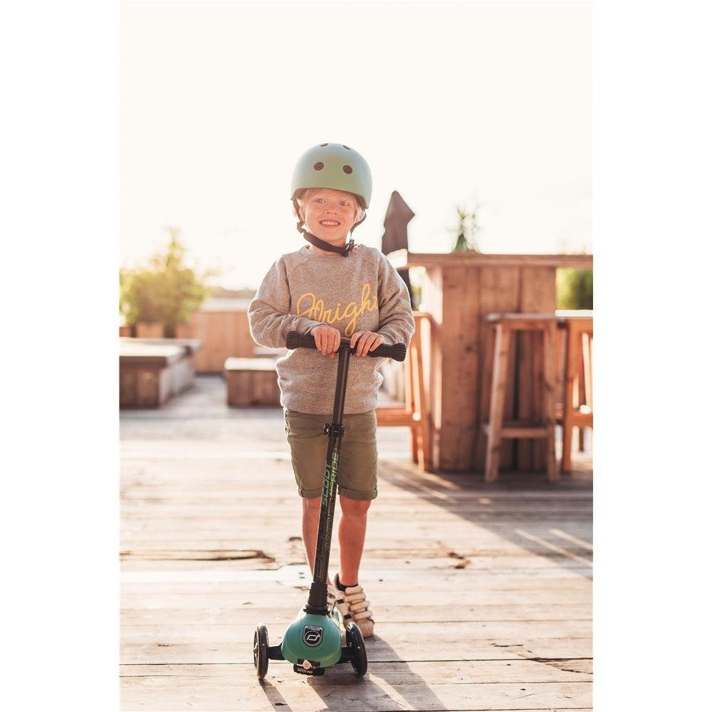 Scoot and Ride Dreiradscooter Highwaykick 3 LED Forest, LED Beleuchtung, Kinderroller, Scooter, Kickboard, faltbar, grün