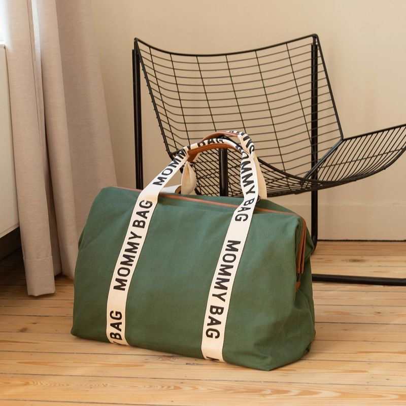 Sac à langer Mommy Bag Canvas Signature vert Childhome