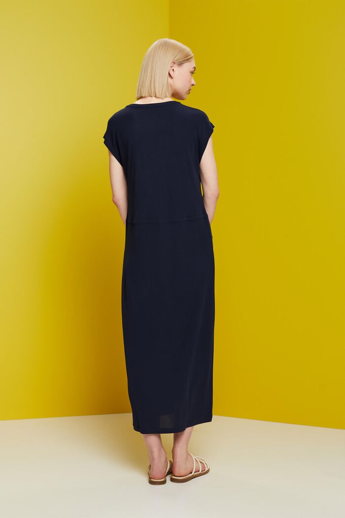 Crêpe-Midikleid mit Tunnelzug