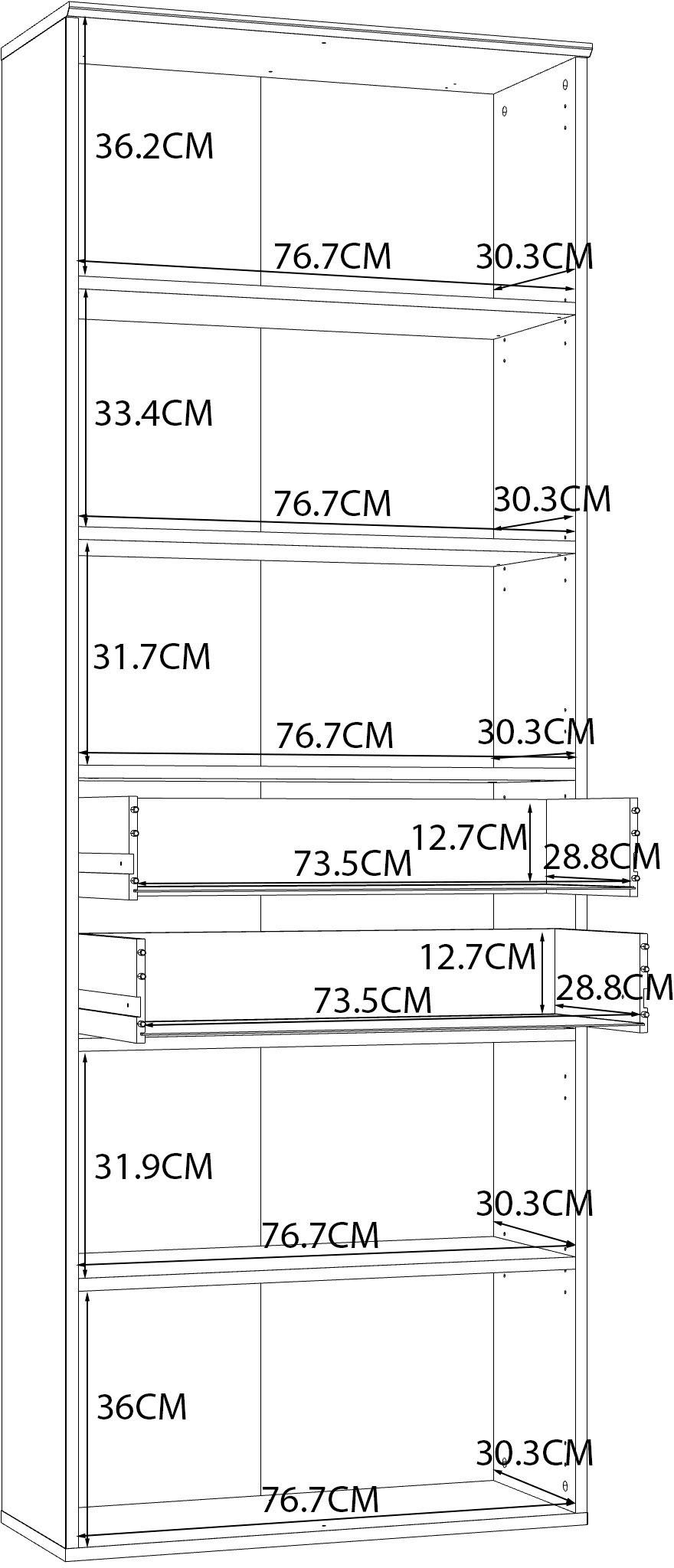 FORTE Aktenschrank Mindi Mehrzweckschrank, Breite 80,5 cm