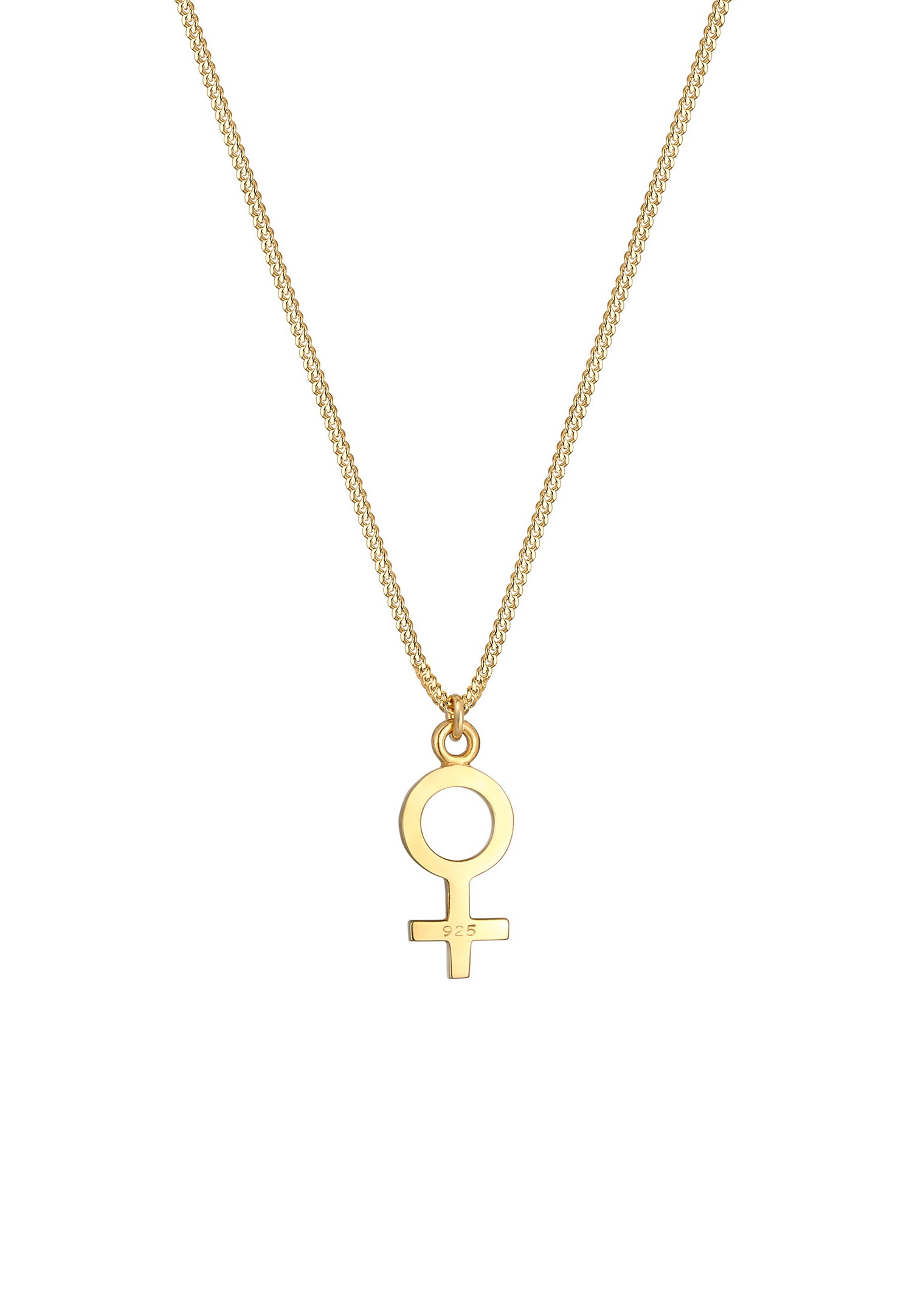 Colier Elli Venus cu pandantiv feminin, simbol minimalist de bază, pentru femei - Argint (925/1000)