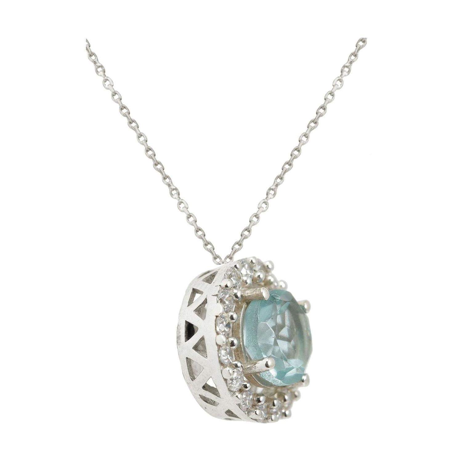 Kette mit Anhänger 'Aquamarin Quarz'