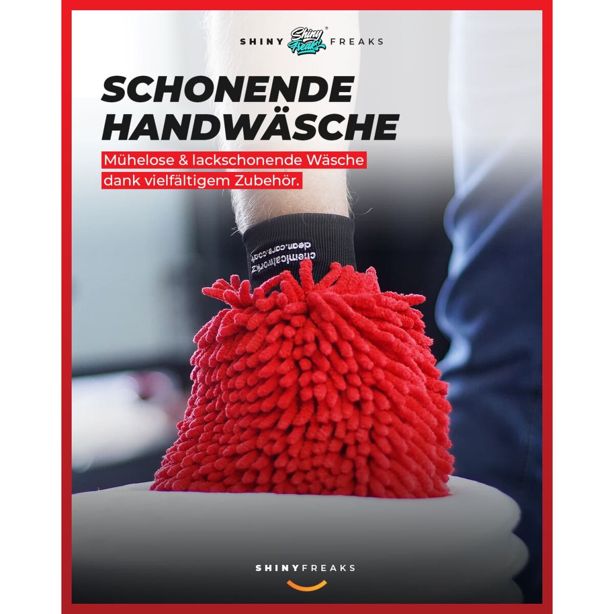 Autowäsche Set: Waschset Sonax Glanzshampoo Konzentrat 500ml inkl. Schmutzsieb & Mikrofaser Autowaschhandschuh - Autowäsche, Waschhandschuh, waschen, reinigen, pflegen | 3-teilig