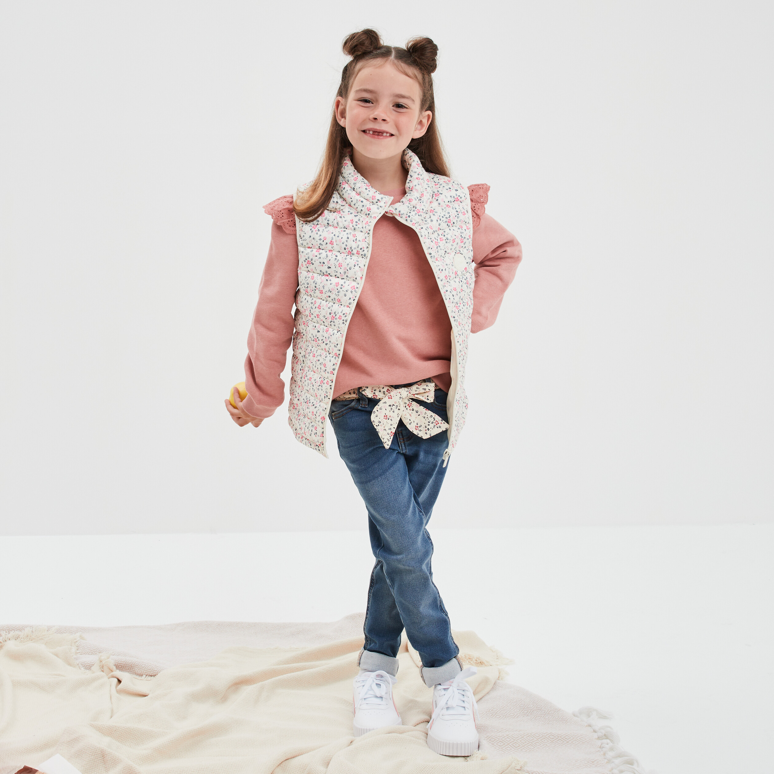Jeans skinny ceinture foulard Creeks denim stone fille | La Halle