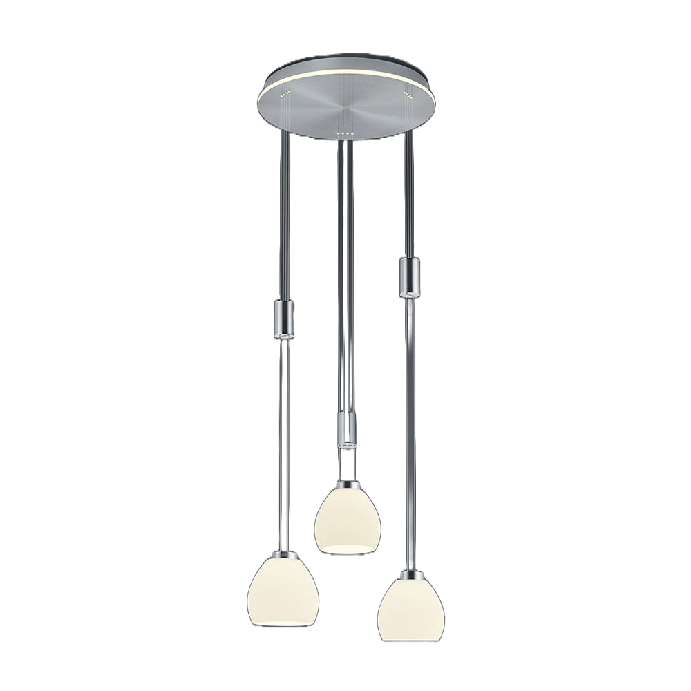 HELL 3-flg LED Pendelleuchte Sam rund Nickel