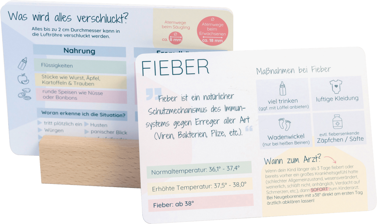 Erste-Hilfe-Karten mit Holzständer, 1 St