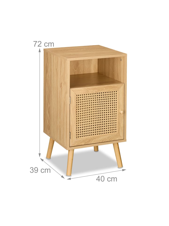 relaxdays Nachttisch in Natur - (B)40 x (H)72 x (T)39 cm günstig kaufen onesize