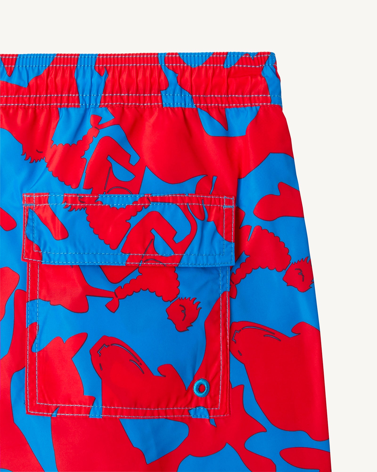 Short de bain Camo azur/Rouge intense Biarritz