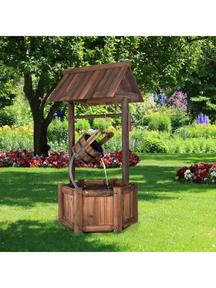 COSTWAY Gartenbrunnen mit elektrischer Pumpe in Braun günstig kaufen onesize