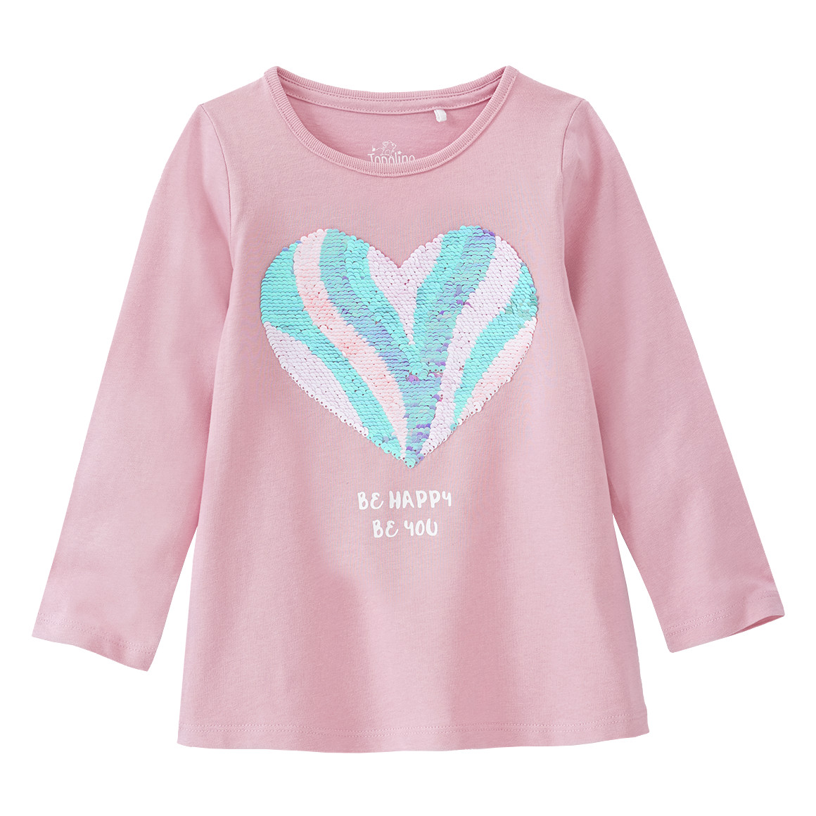Mädchen Langarmshirt mit Wendepailletten