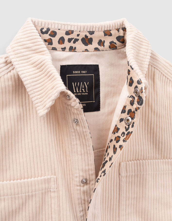Veste beige velours côtelé fille