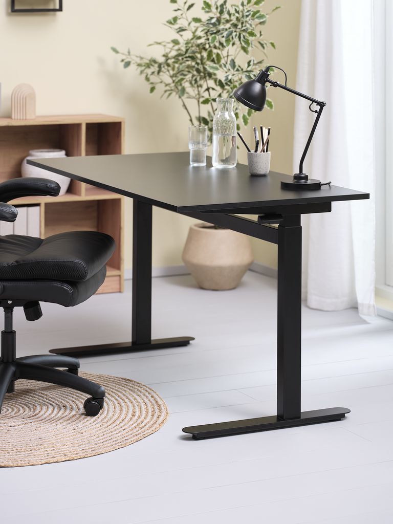 LUNDTOFT Heve- og senkbart skrivebord med gassløft LUNDTOFT 70x130 svart