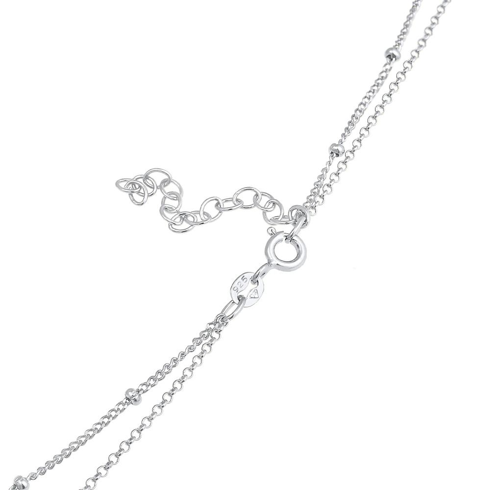 Elli Elli Collier Tendance filigrane pour dames avec des perles de quartz rose en arge collier
