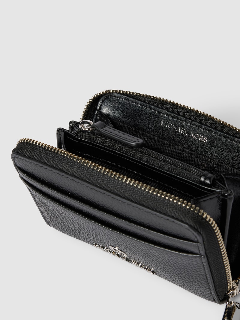 Portemonnaie mit Label-Applikation Modell 'JET SET CHARM' in schwarz