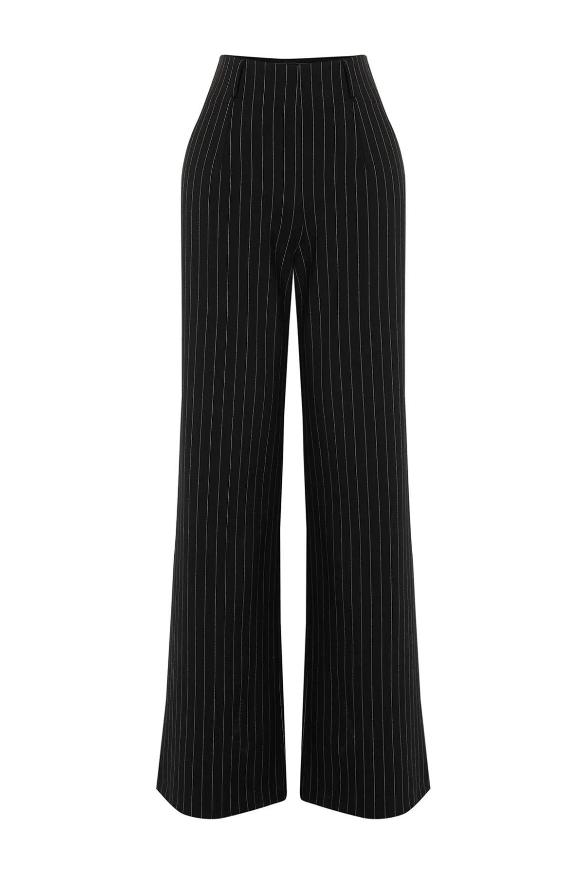 Trendyol Collection  Schwarze, gestreifte Webhose in limitierter Auflage TWOSS24PL00106