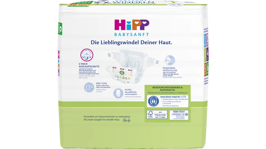 HiPP Babysanft Windeln Extra Large 6 Einzel