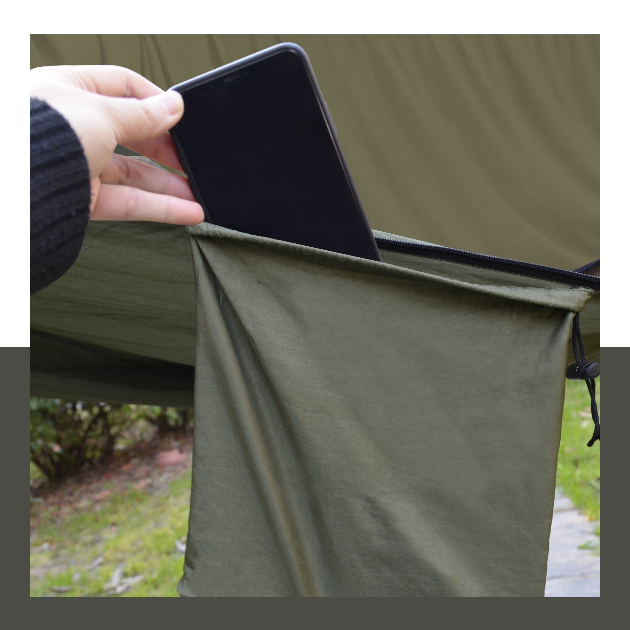 Zoomyo Hängematte Hängematte 2-in-1, für Camping, Garten und Outdoor-Trips