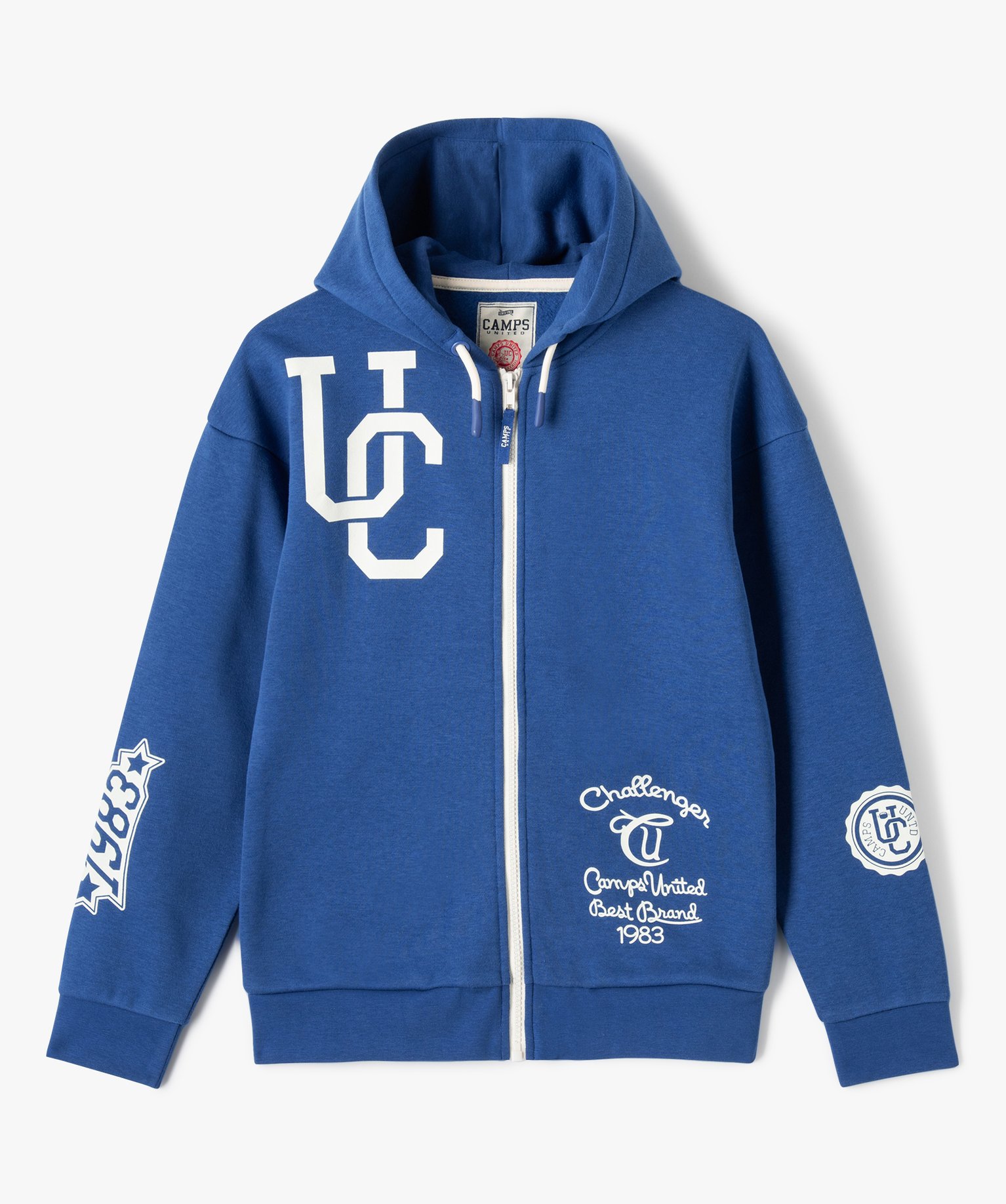 Sweat à capuche zippé imprimé Garçon - Camps United bleu | GEMO