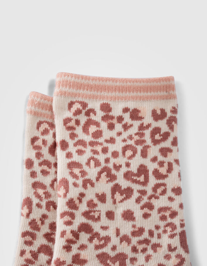 Chaussettes roses, écrues, marron fille