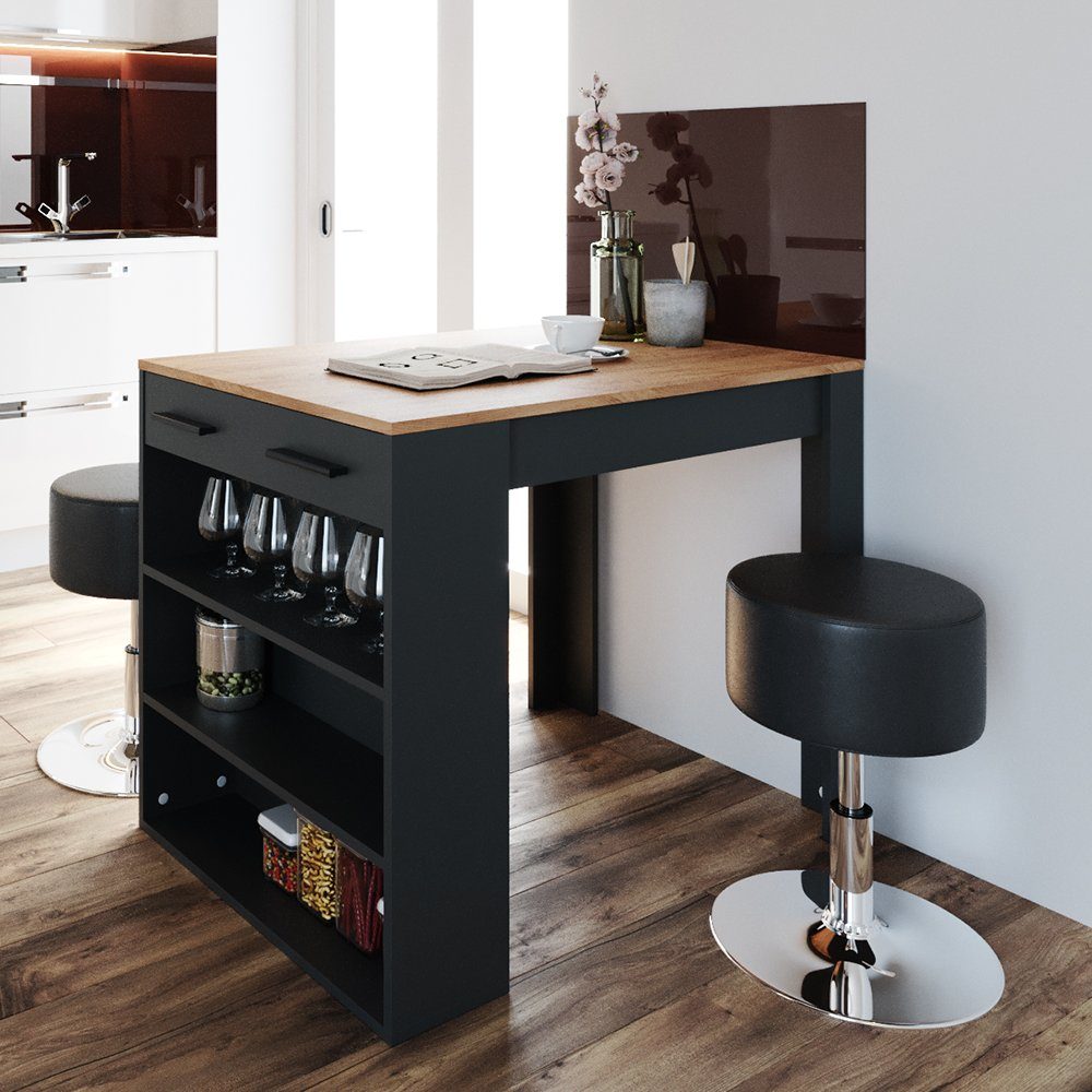 Vicco Bartisch Bartresen Stehtisch REPOSE Goldkraft Anthrazit