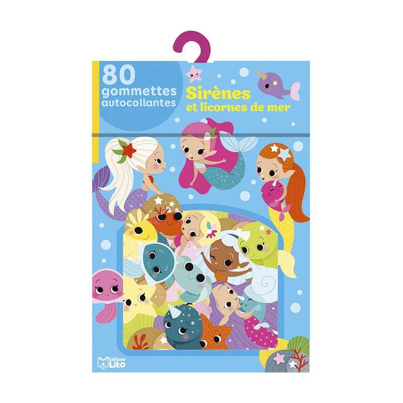 Pochette Mes gommettes lito, sirènes et licornes de mer