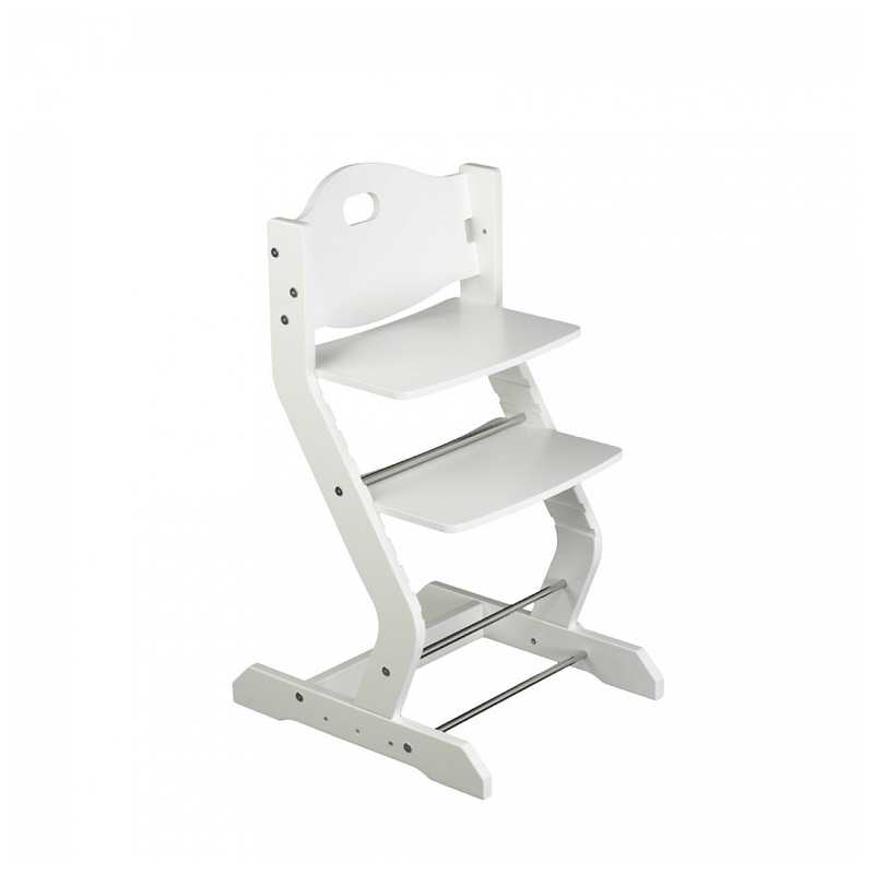 Chaise haute en hêtre massif blanc