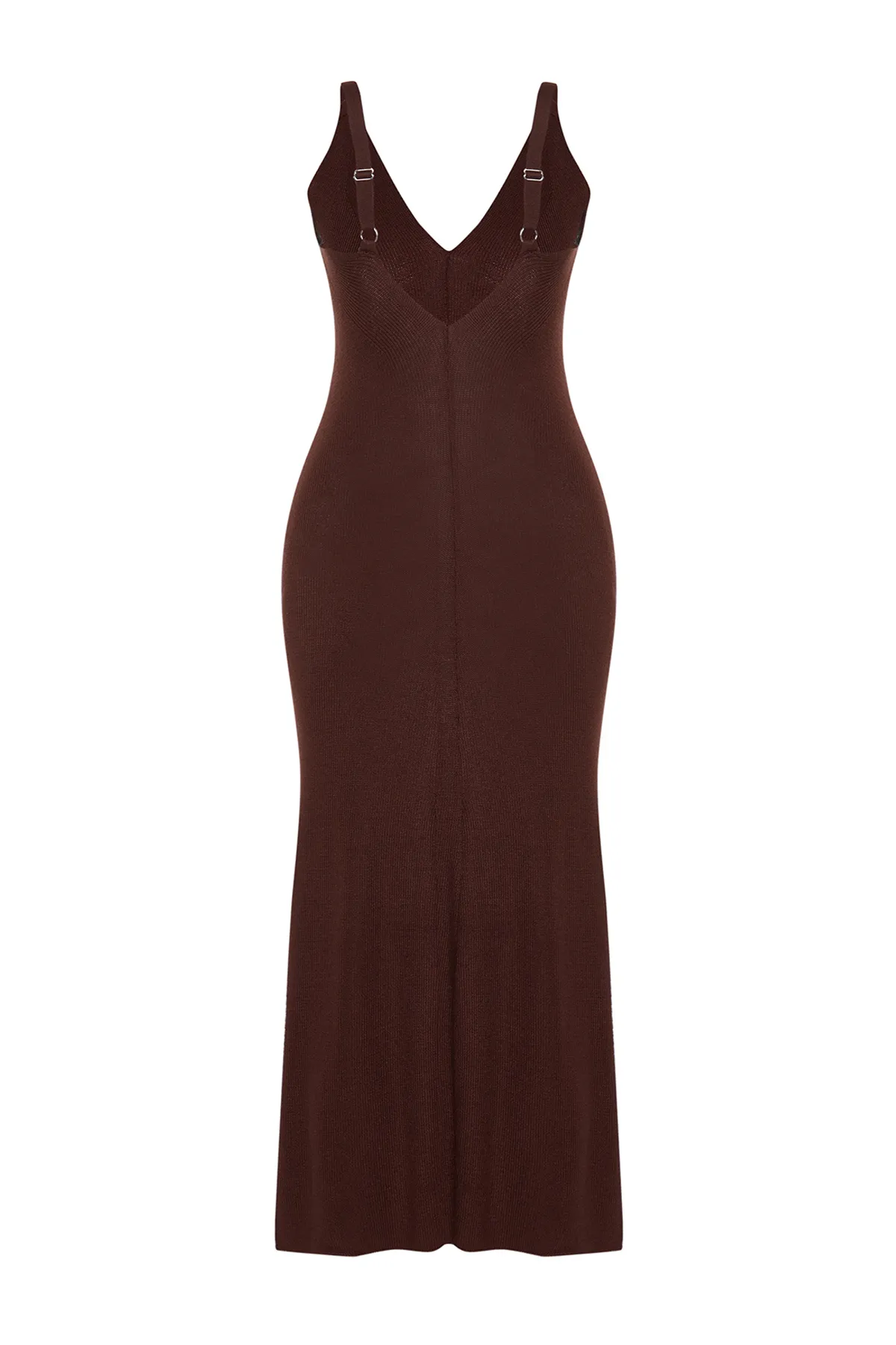 Trendyol Collection  Braunes Maxi-Strick-Basic-Kleid TWOSS20EL1574