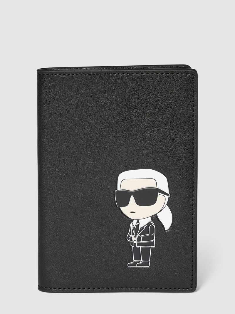 Kartenetui mit Motiv-Print Modell 'k/ikonik 2.0' in schwarz