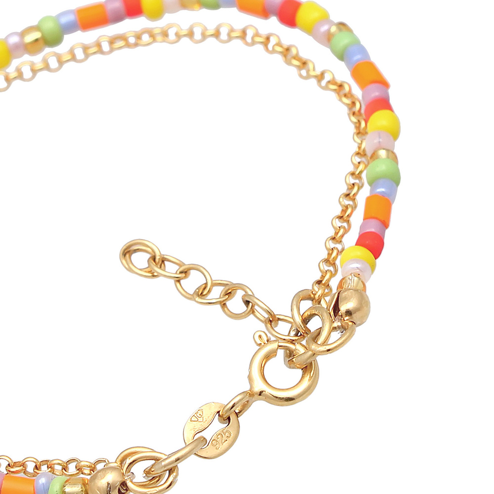 Elli Elli Bracelet Perles pour enfants Couche Beads Smile Emoji en argent sterling 925 Bracelet