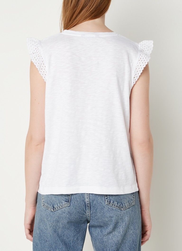 Whistles Frill -t-paita kirjonnalla