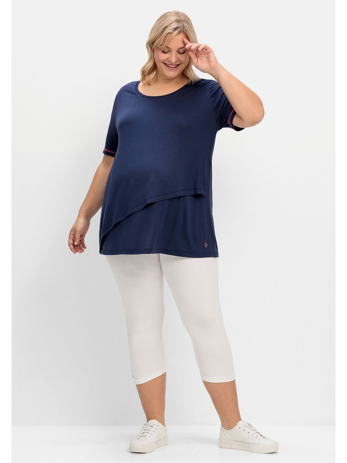 Sheego Umstandsshirt Große Größen in Layer-Optik, mit Stillfunktion