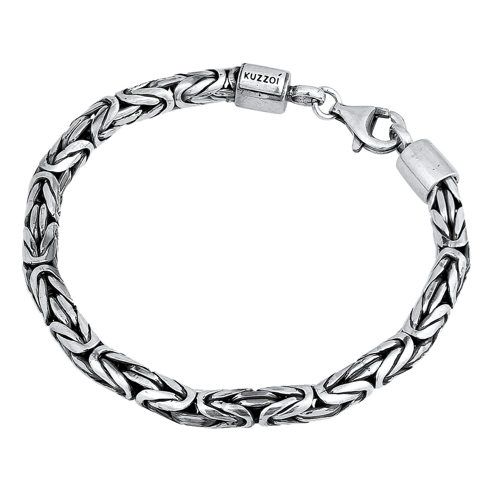 KUZZOI KUZZOI Bracelet Hommes Rond maillons tendance en argent sterling 925 Bracelet