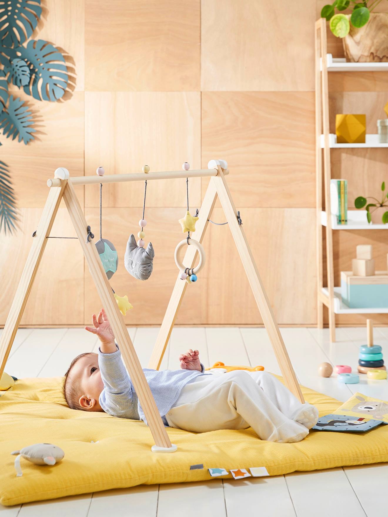 Vertbaudet Baby Activity-Decke TROPIK ohne Spielbogen - senfgelb