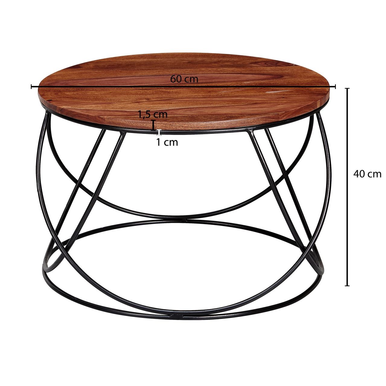 Wohnling Couchtisch 60 x 60 x 40 cm Braun