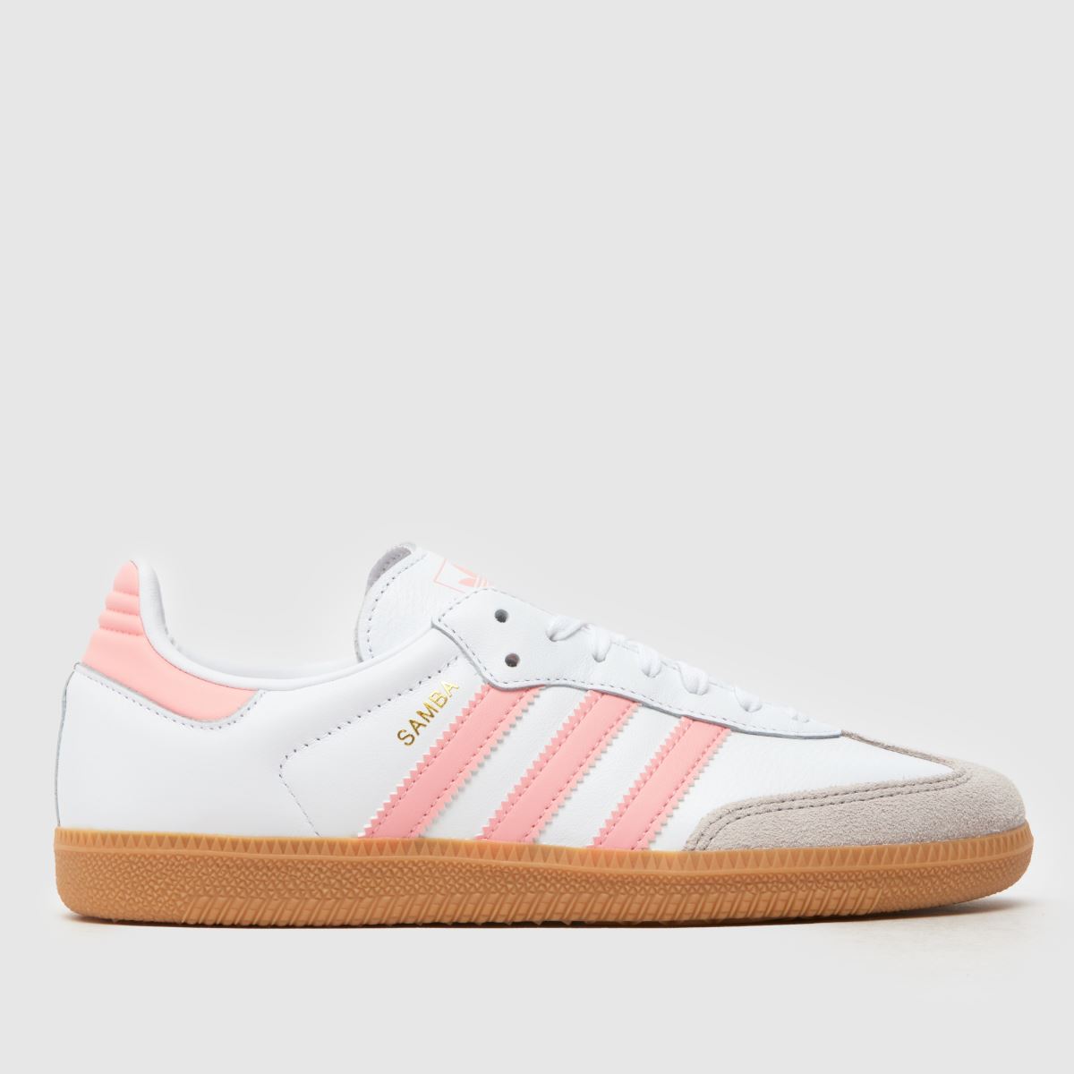 adidas vita & rosa samba og flickor ungdomsskor