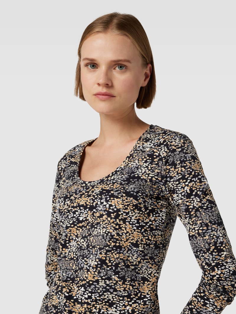 Longsleeve mit U-Boot-Ausschnitt in schwarz
