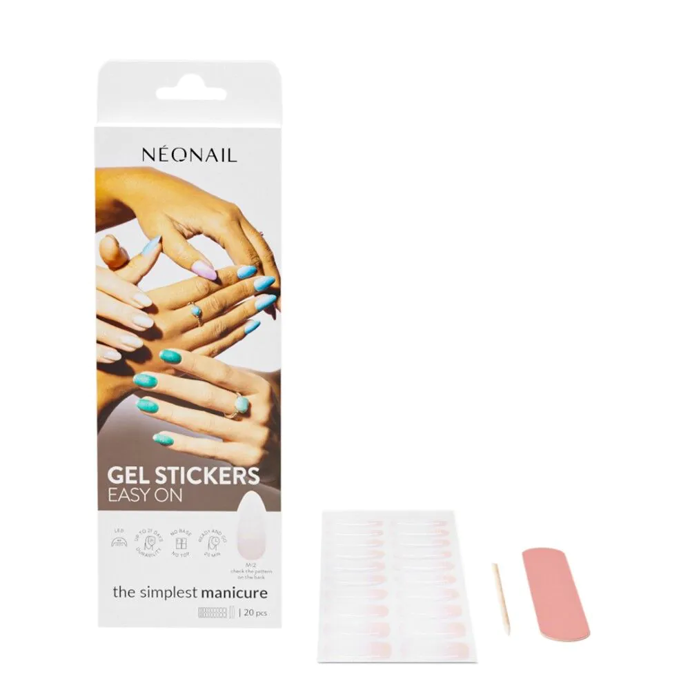 Adesivos de gel Neonail Easy On M12 Hybrid, 20 unidades
