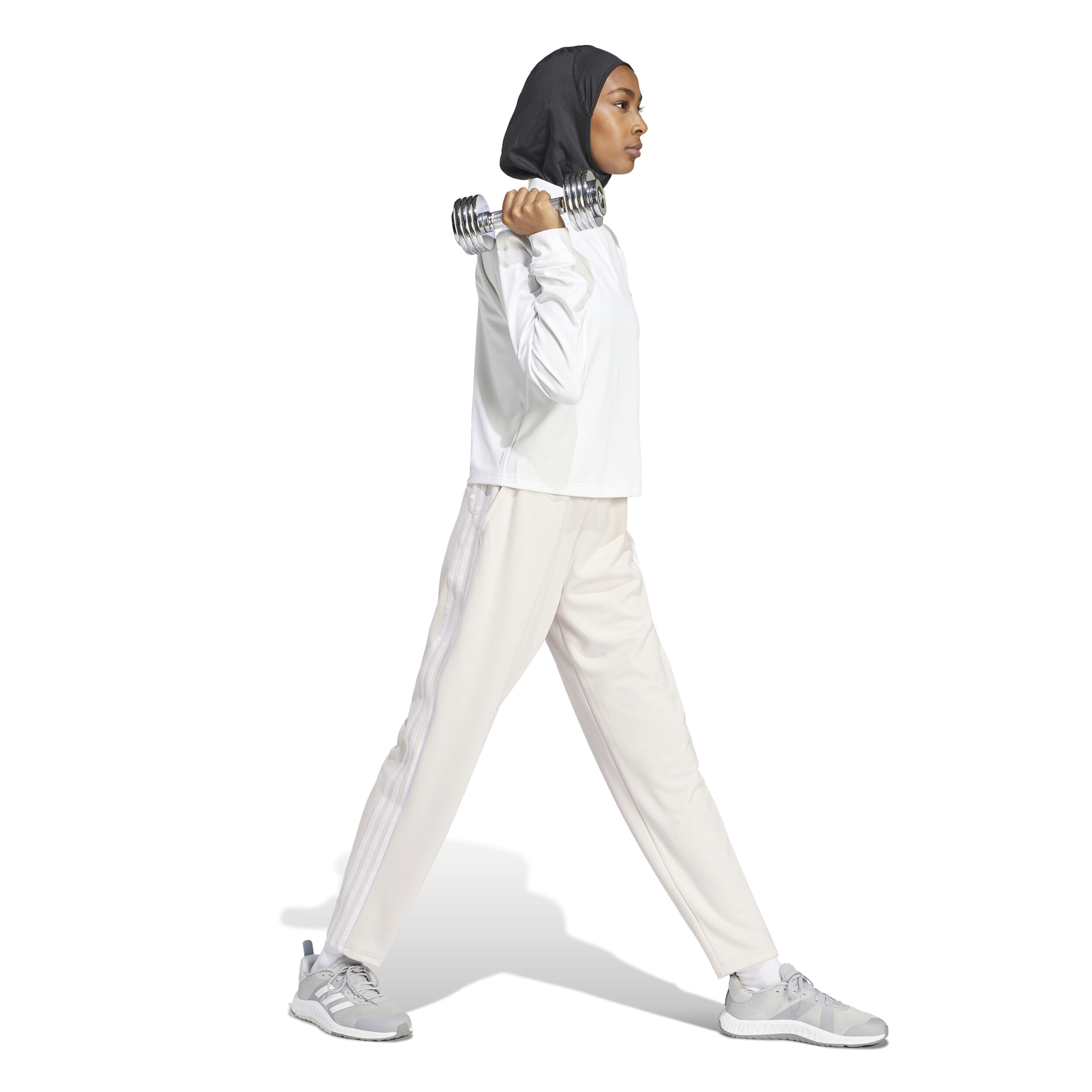 Essentials 3-Stripes Trainingshose Damen - Creme